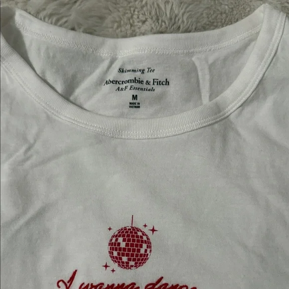 White T-Shirt with Red Embroidery - Picture 2 of 5